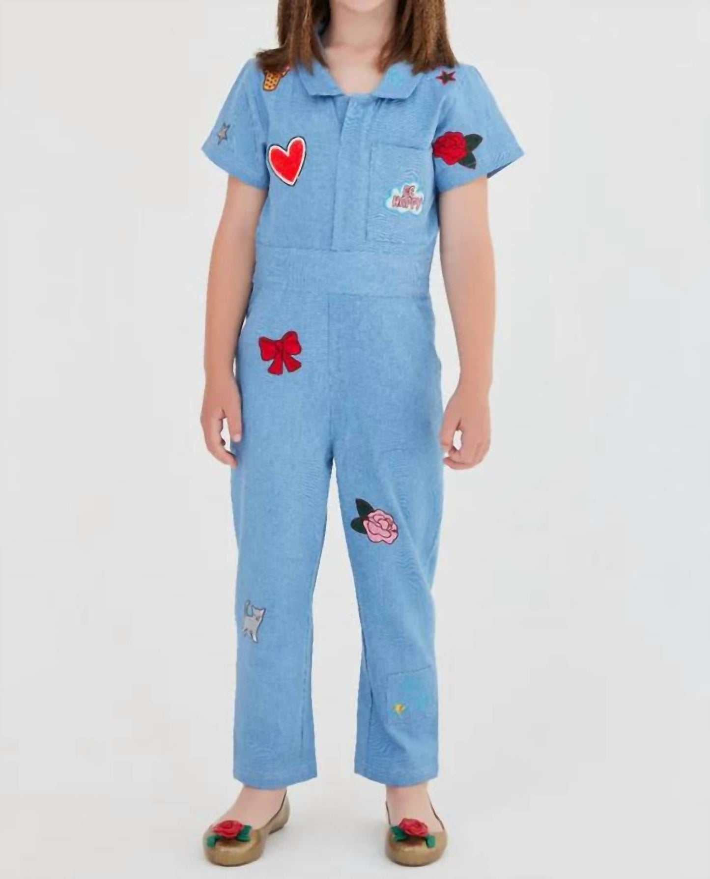 Sasha+Z - Denim Embroidered Jumpsuit