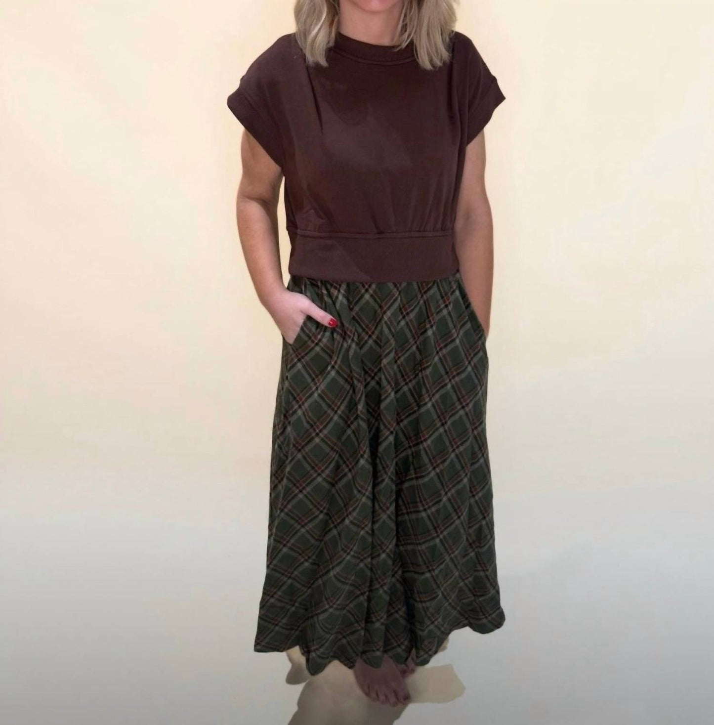 &Merci - Gracyn Mixed Media Midi Dress