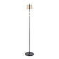 Metric Industrial Floor Lamp in Black and Antique Brass