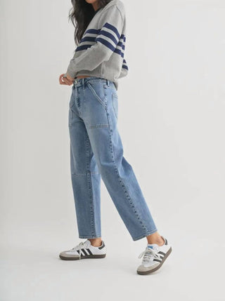 Just Black Denim - Ankle Barrel Jeans