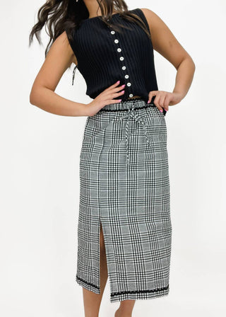 Free People - Penelope Gingham Midi Skirt
