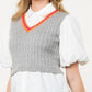 Thml - Poplin Sleeve Knit Top