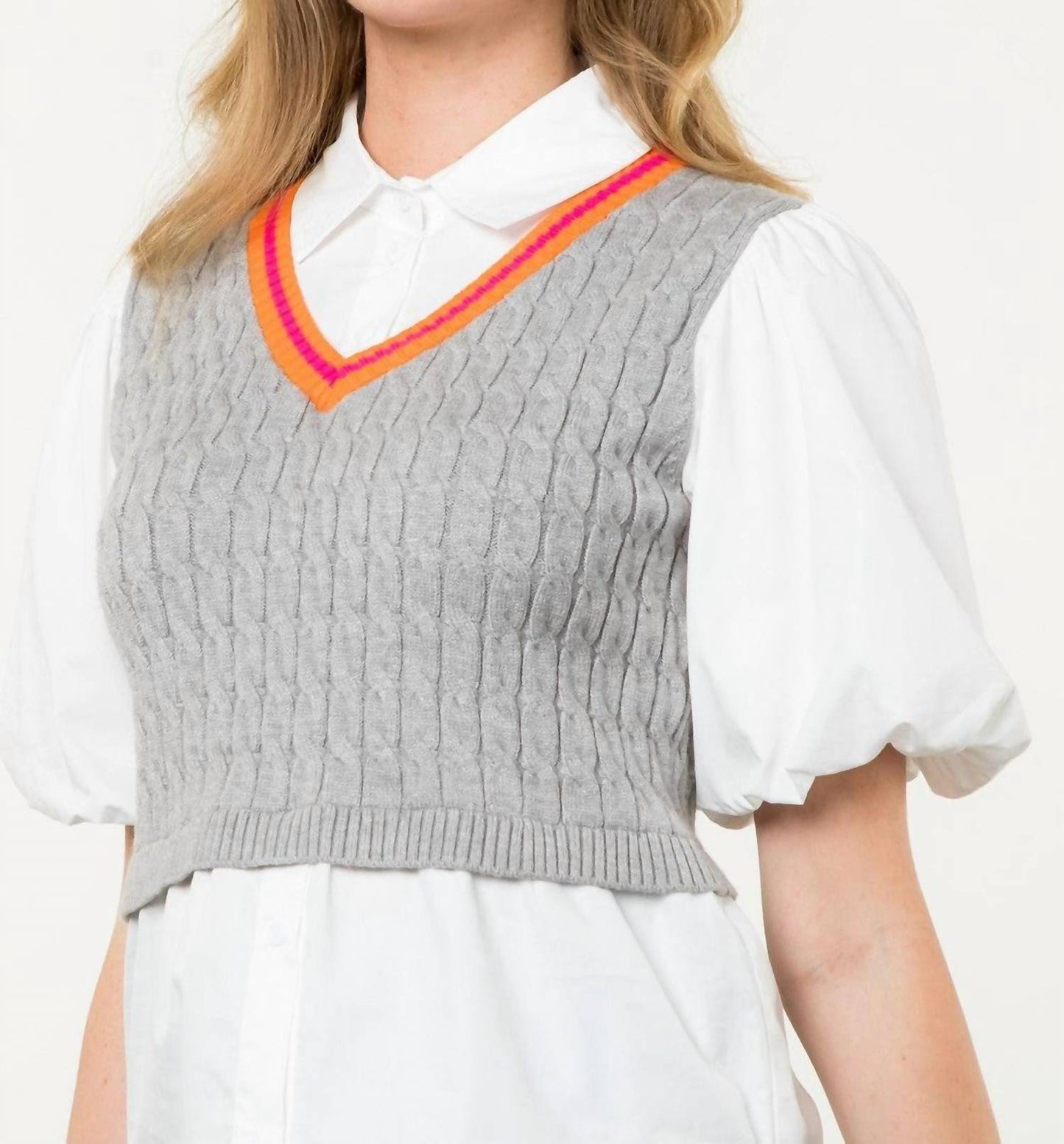 Thml - Poplin Sleeve Knit Top