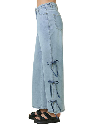 Day + Moon - No Need to Worry Tie Detail Jeans