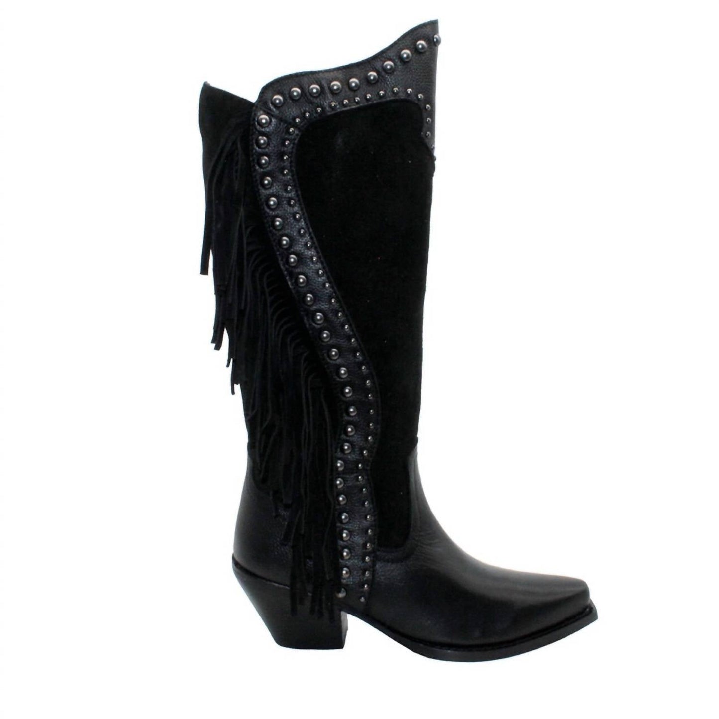 Volatile - Women's Palomino Leather Stud And Fringe Boots