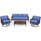 GO 4 Pieces Patio Furniture Set with Swivel Chairs Outdoor Wicker Sofas