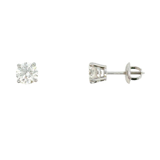 Aamiaa - 1.00 Carat Natural Diamond Round Brilliant Stud Earrings
