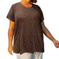 On The Plus Side - Printed Scoop Neck Short Sleeve Taylor Tunic - Plus Size