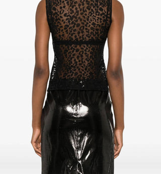 Alexander Mcqueen - Leopard Devore' Jersey Top