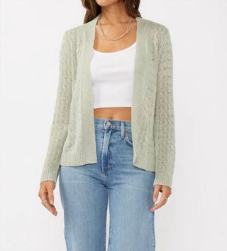 Lovestitch - TEXTURED TAPE YARN RIBBED CARDIGAN