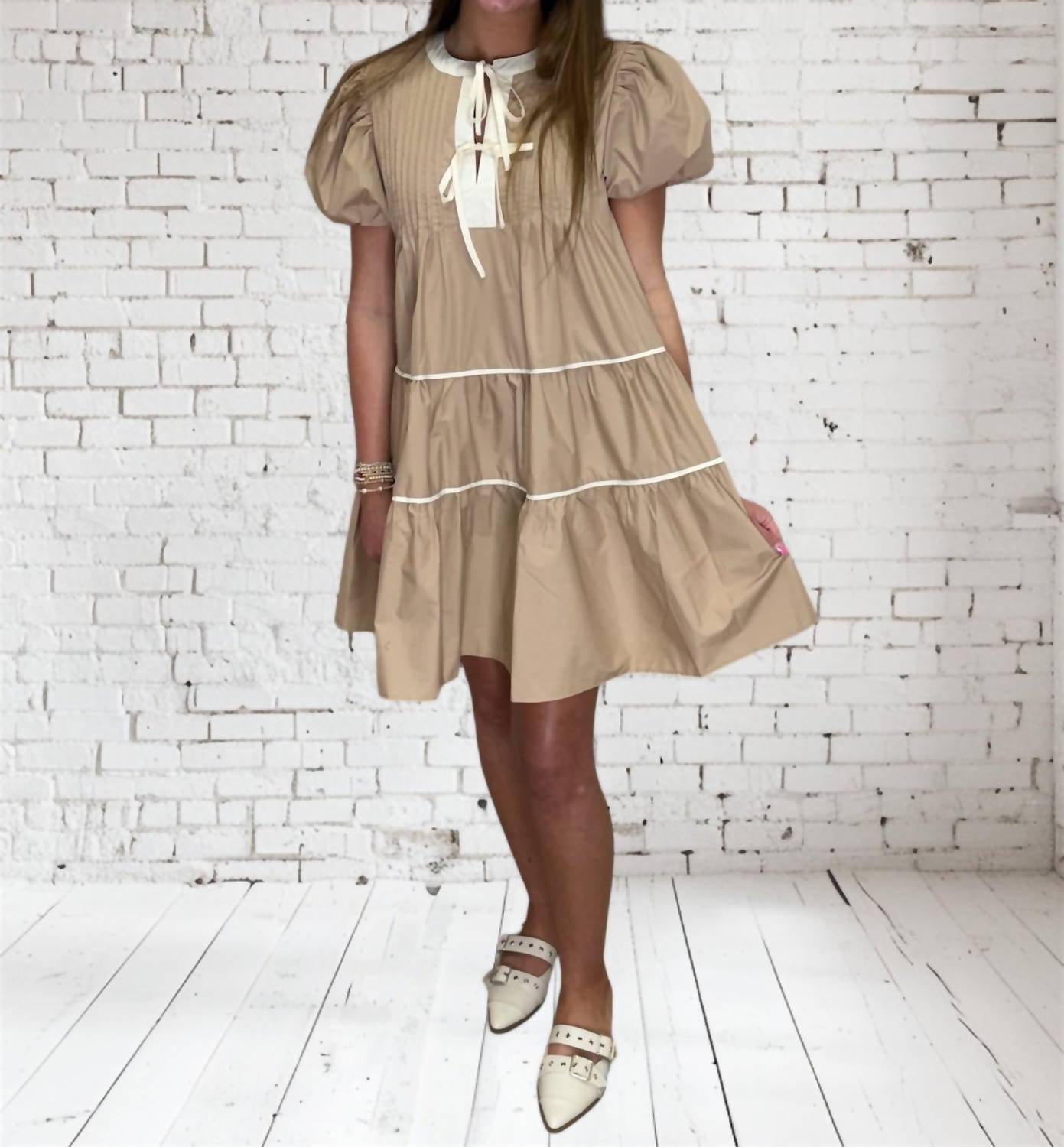 Entro - Women's Pintuck Bubble Dress