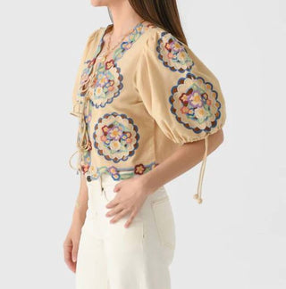 Sea - Melinda Embroidered Short Sleeve Top