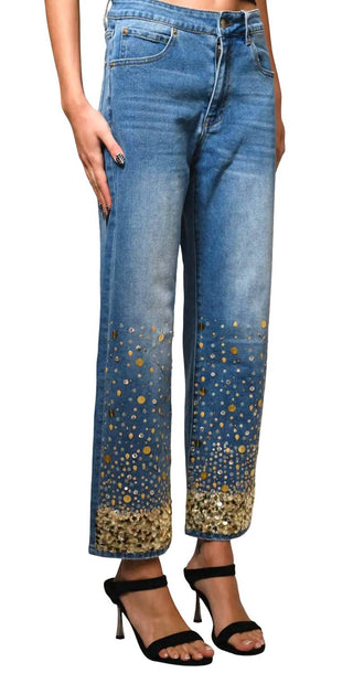 Blue B - Sequin Straight Leg Jeans