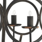 4 Light Metal Chandelier in Black Iron with Adjustable Chain