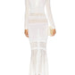Matthew Bruch - Striped Mesh Handkerchief Midi Dress