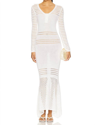 Matthew Bruch - Striped Mesh Handkerchief Midi Dress
