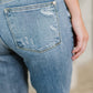 Judy Blue - Mid Rise Boot Cut Jean With Distress Hem