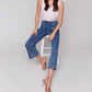 Charlie B - Cropped Pull-on Flare Jeans With Front Buttons