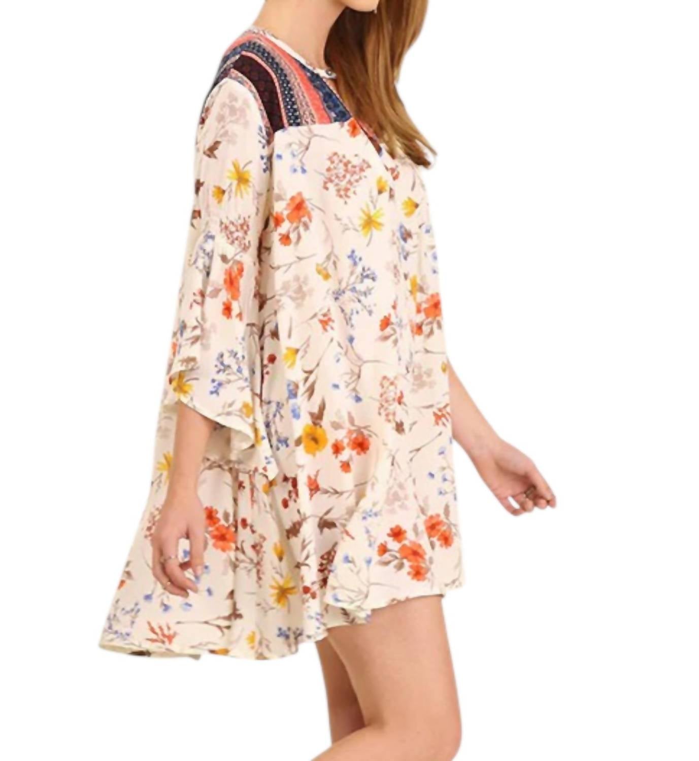 Umgee - Floral Bell Sleeve Dress