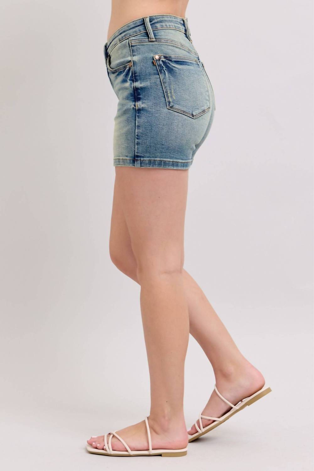 Judy Blue - High Waist V Front Vintage Denim Short