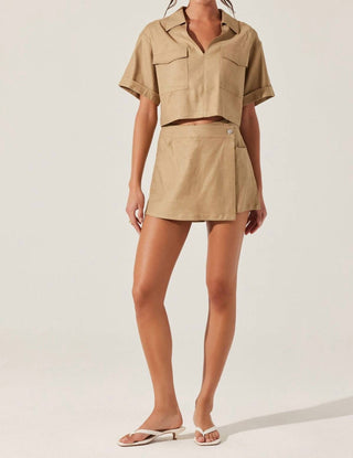 Astr - Deborah Linen Blend Safari Skort
