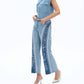 Bayeas - High Rise Embroidered Patchwork Jeans