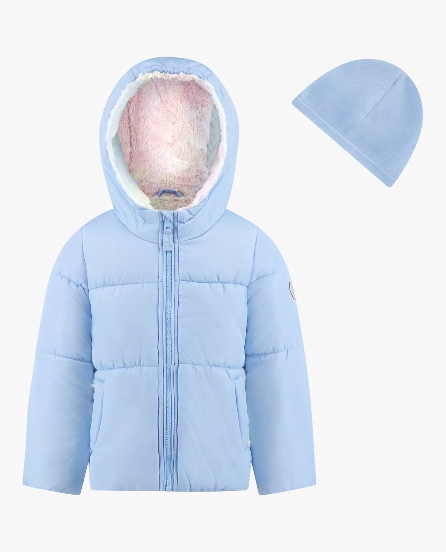 London Fog - Girls Zip-front Hooded Loose Fit Puffer Jacket