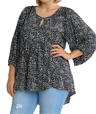 Umgee - Babydoll Keyhole Blouse