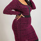The Curve La - Plus Size Monogram-pattern Zip-up Dress