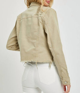 Risen - Curvy Irregular Frayed Hem Jacket
