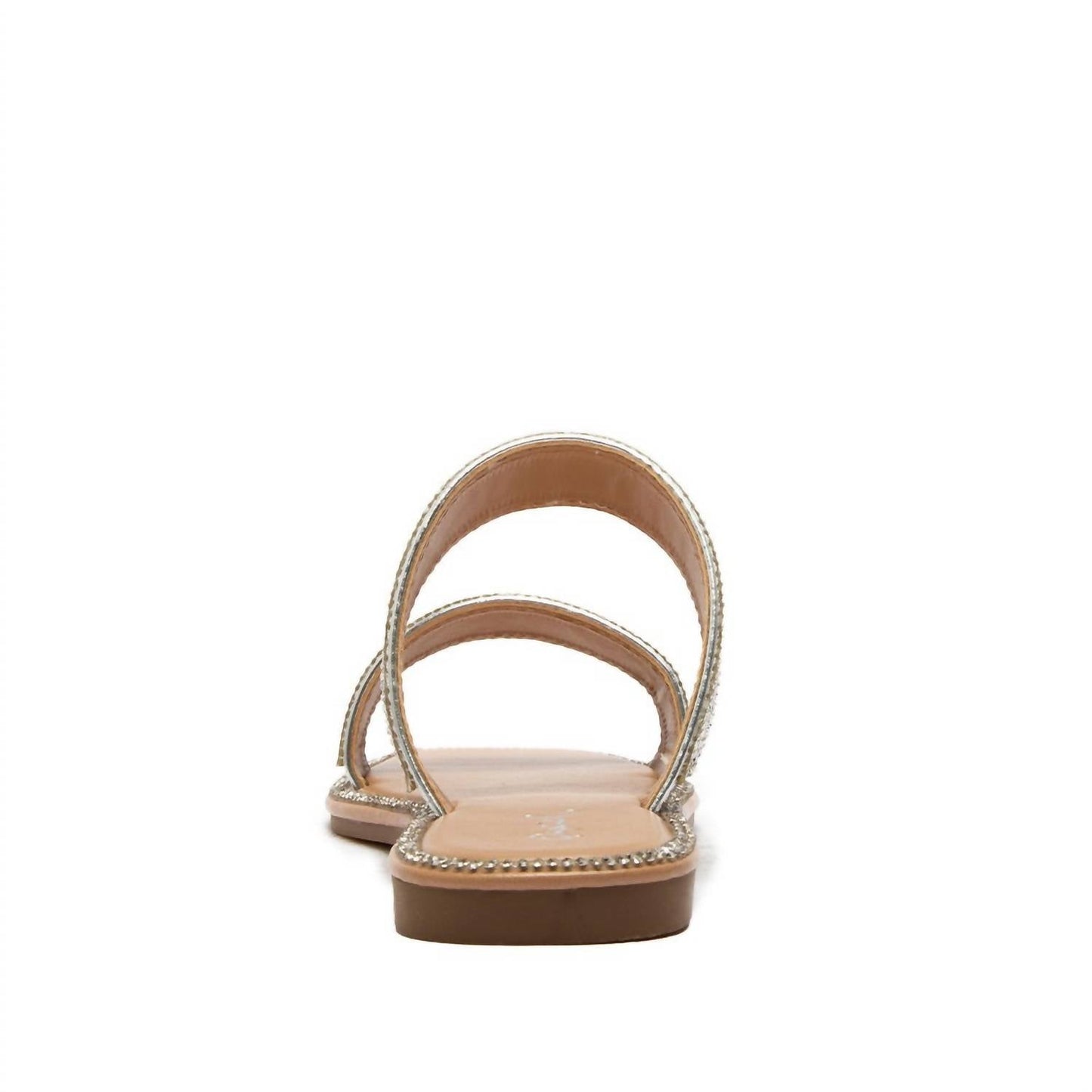 Qupid - Women's Rhinestone Band Slide Sandal