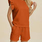 Double Take - Ruffle Sleeve Top And Short Set