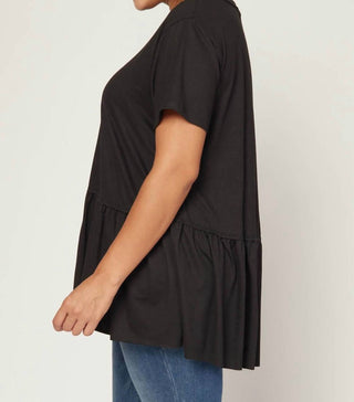 Entro - Short Sleeve Peplum Top