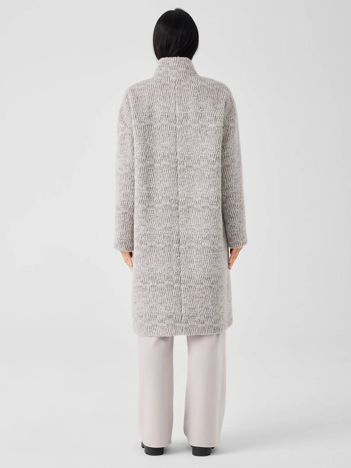 Eileen Fisher - Alpaca Jacquard Stand Collar Coat