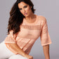 Angel Apparel - Crochet 3/4 Sleeve Top