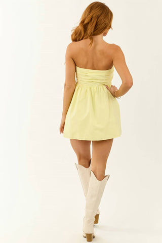 Le Lis - Strapless Pleated Mini Dress