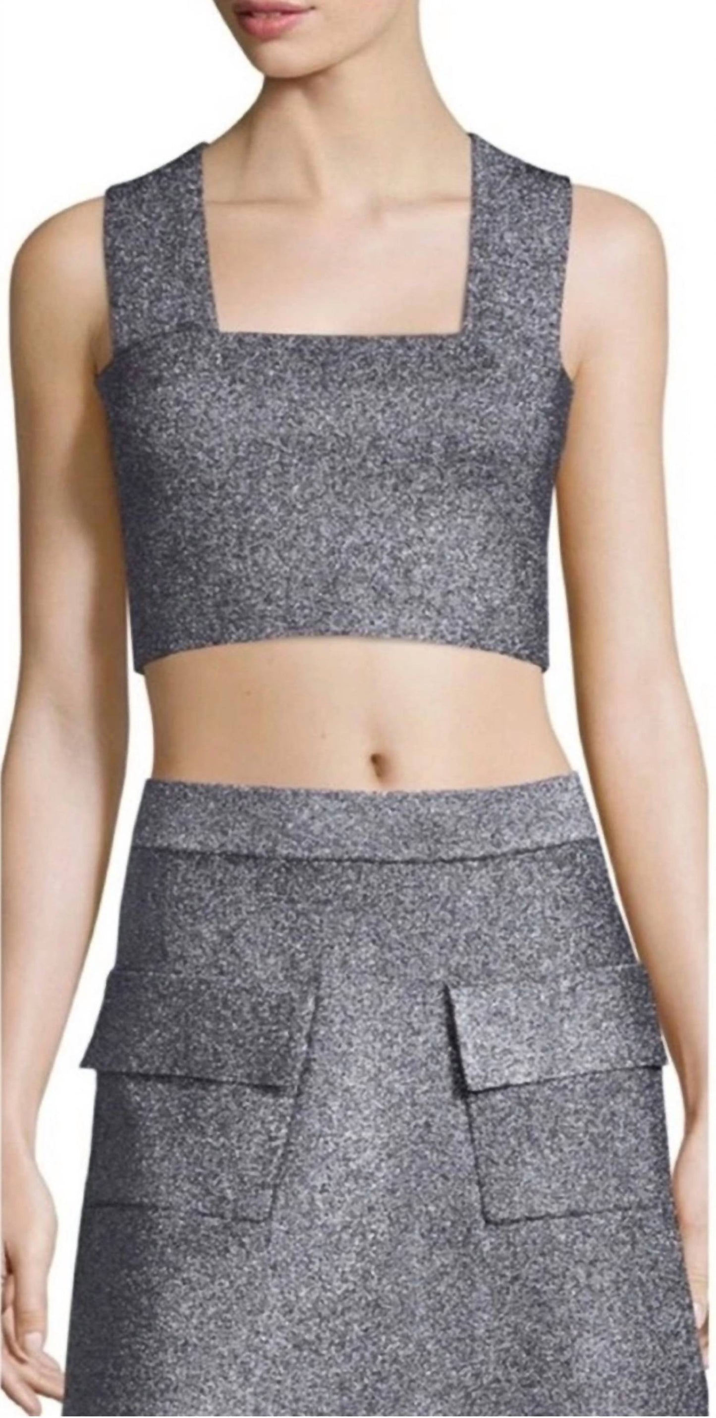 A.L.C. - Metallic Knit Crop Top