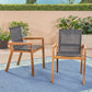 Belfast Dining Chair with Acacia Wood Frame and Mesh Seating (Set of 2)
