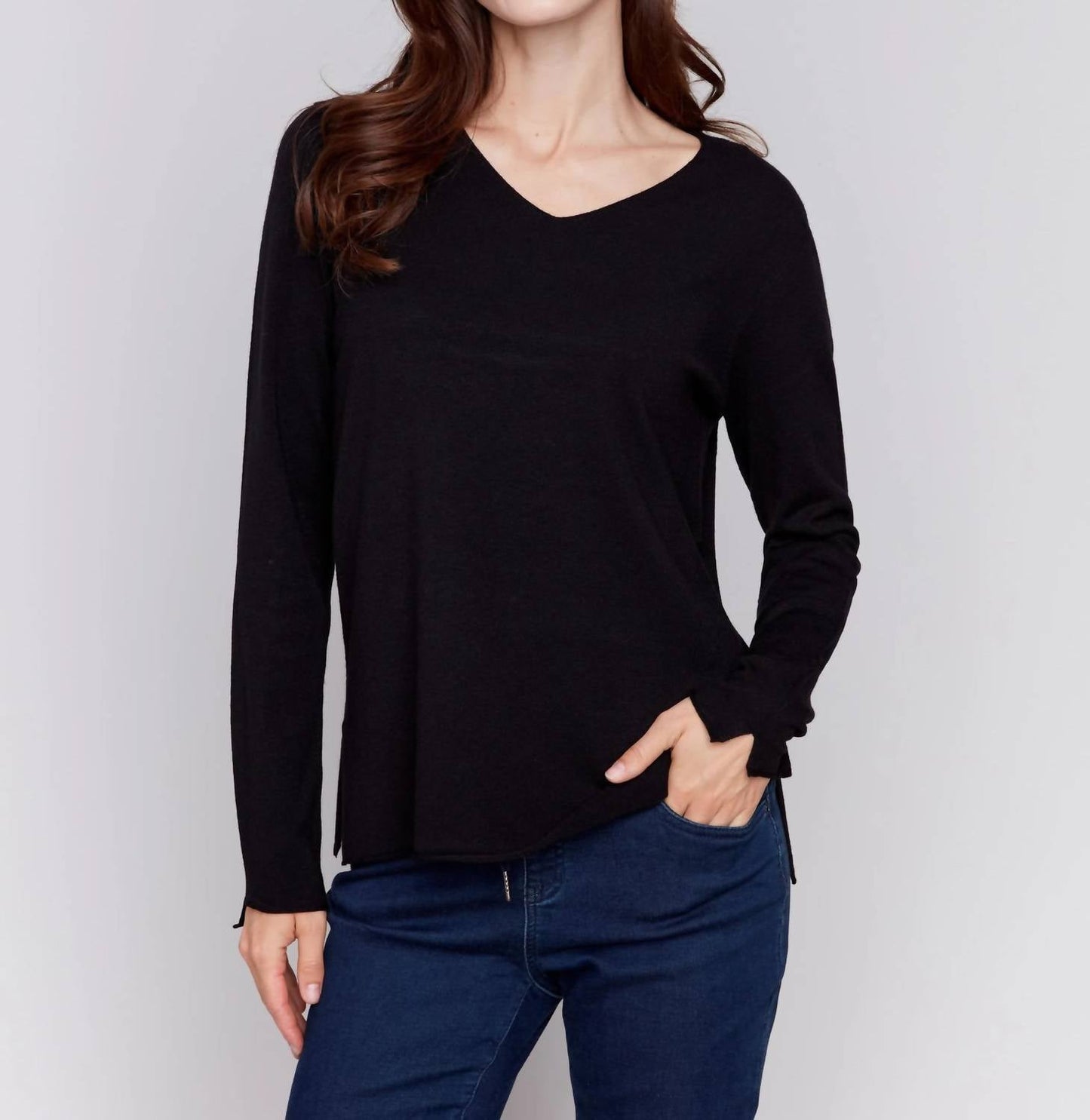 Charlie B - Long Sleeve V-neck Sweater