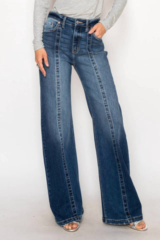 Artemis Vintage - Women's Eco Fabric High Rise Relaxed Flare Jeans