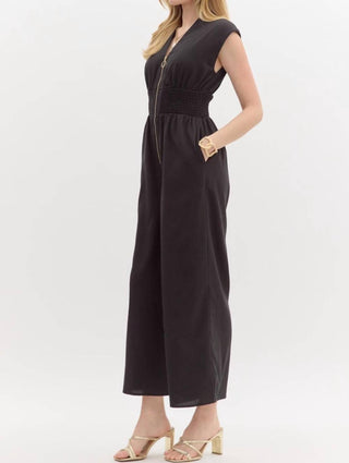 Entro - Sleeveless Zip Front Jumpsuit