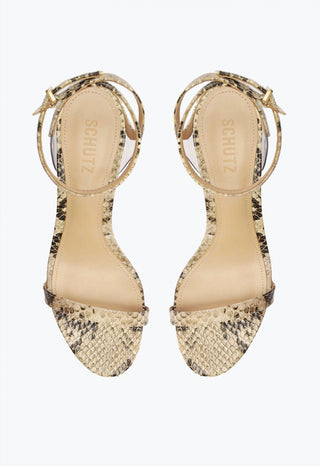 Schutz - Women's Skye Mid Snake Print Block Heel