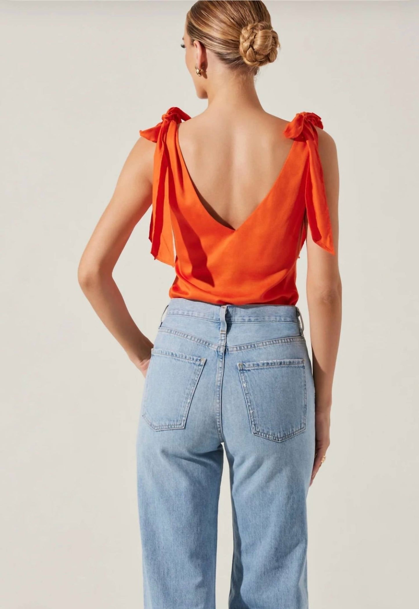 Astr - Allexina Satin Cowl Neck Top