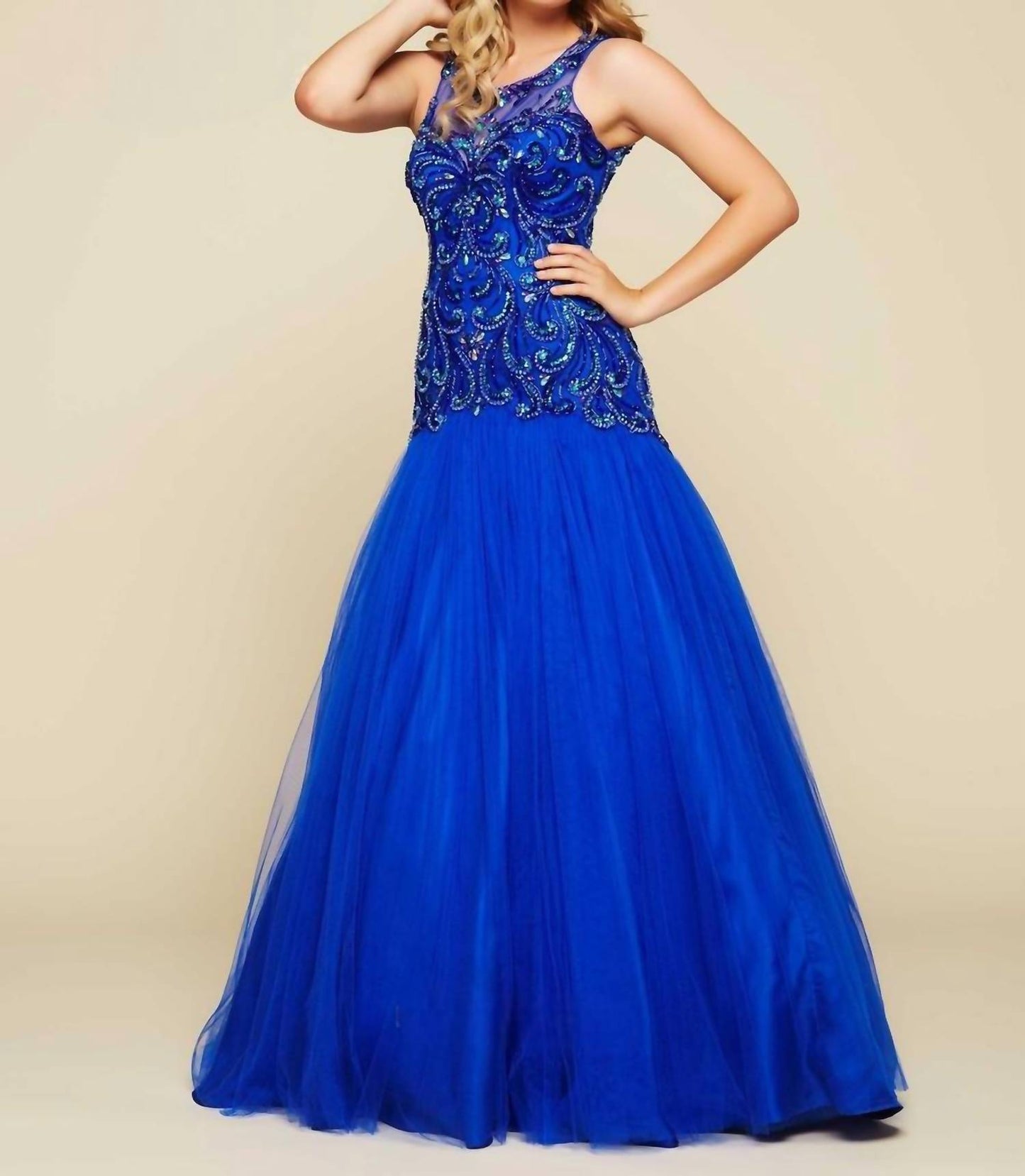 Mac Duggal - Open Back Beaded Gown