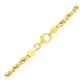 4.0mm 14k Yellow Gold Solid Diamond Cut Rope Bracelet