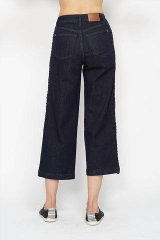 Judy Blue - Wide Leg Braided Side Seam Crop Jeans