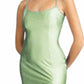 Fiesta Fashion - Satin Open Back High Slit Leg Evening Gown Maxi Dress