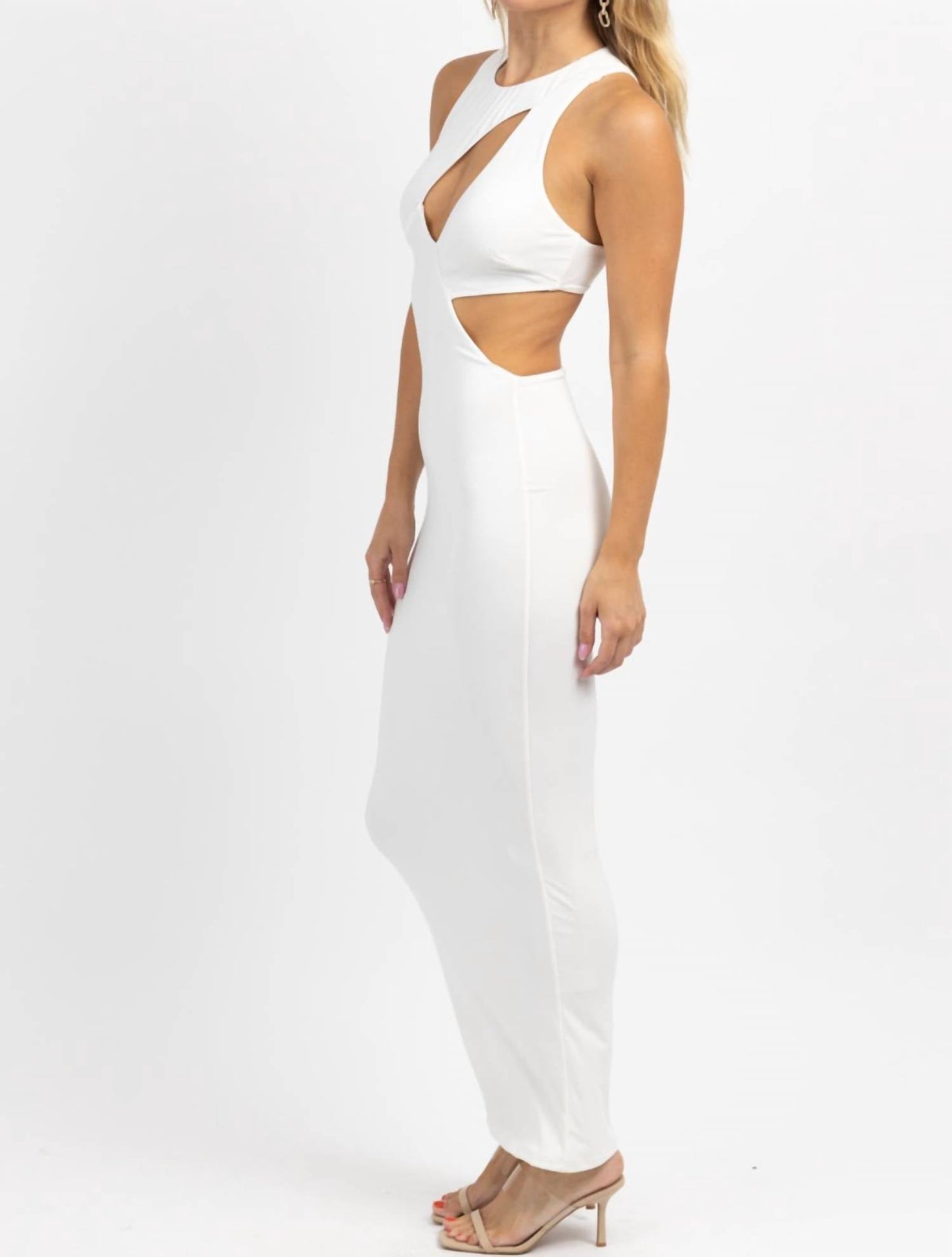 Win Win Apparel - ASYMMETRIC CUTOUT MAXI DRESS