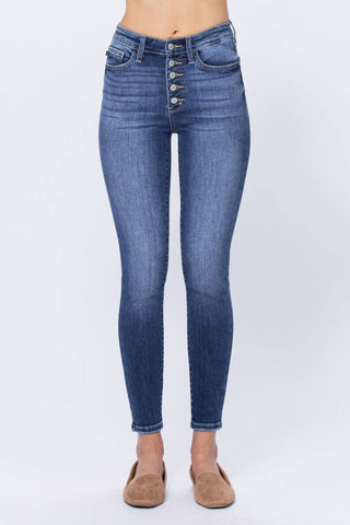Judy Blue - High Rise Button Fly Skinny Jeans