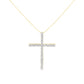 10K Yellow Gold Plated .925 Sterling Silver 4.0 Cttw Round Cut Diamond Cross Pendant Necklace (J-K Color, I1-I2 Clarity) - 18"